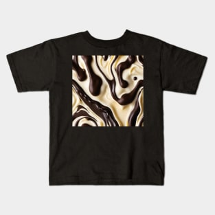 Melted white and dark chocolate swirl pattern Kids T-Shirt